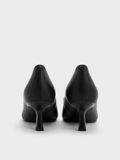 CHARLES & KEITH Smart Buy / Emmy Pointed Kitten Heel Pumps - Black