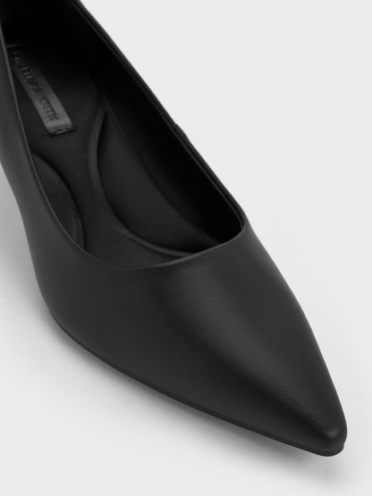 CHARLES & KEITH Smart Buy / Emmy Pointed Kitten Heel Pumps - Black