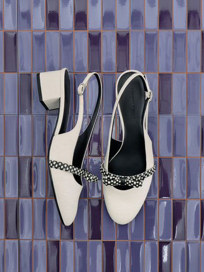CHARLES & KEITH Smart Buy / Kaleen Slingback Pumps - Chalk