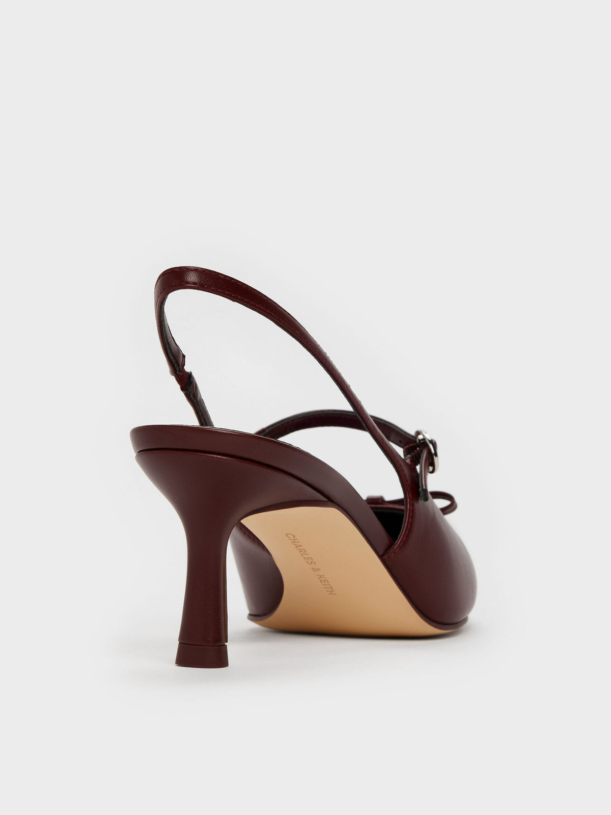 CHARLES & KEITH Best Price / Sonali Bow Slingback Pumps - Burgundy