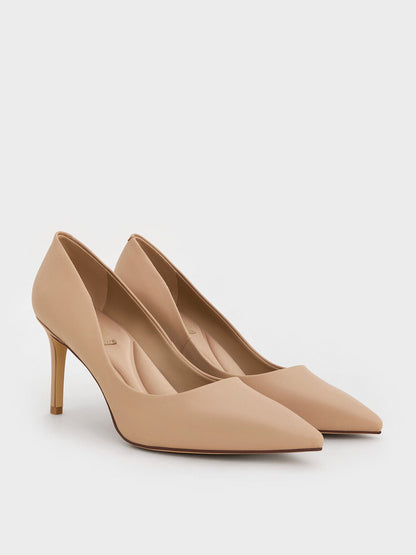 CHARLES & KEITH Essential / Emmy Pointed Stiletto Pumps - Nude