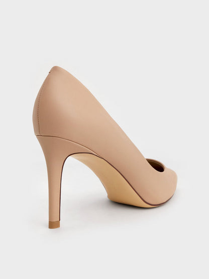 CHARLES & KEITH Essential / Emmy Pointed Stiletto Pumps - Nude