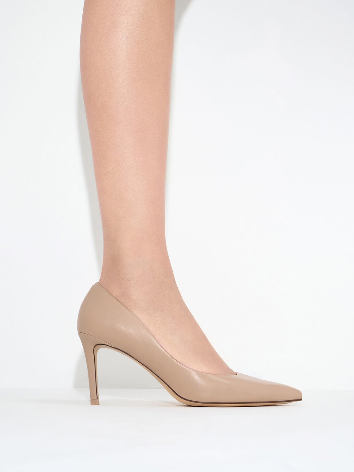 CHARLES & KEITH Essential / Emmy Pointed Stiletto Pumps - Nude