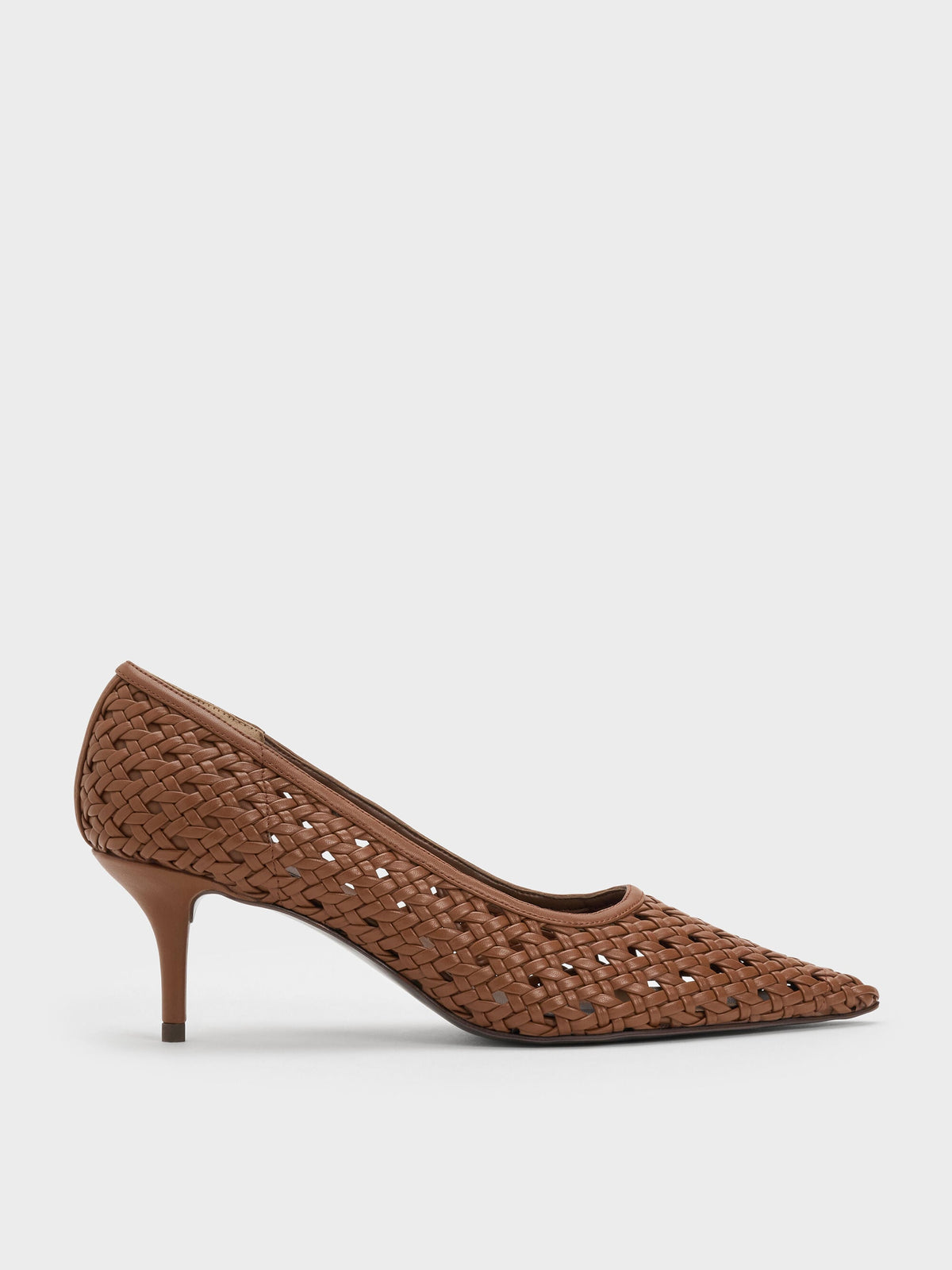 CHARLES & KEITH Everyday / Woven Pointed Stiletto Pumps - Brown