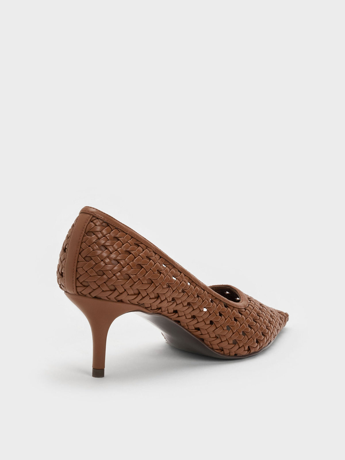 CHARLES & KEITH Everyday / Woven Pointed Stiletto Pumps - Brown