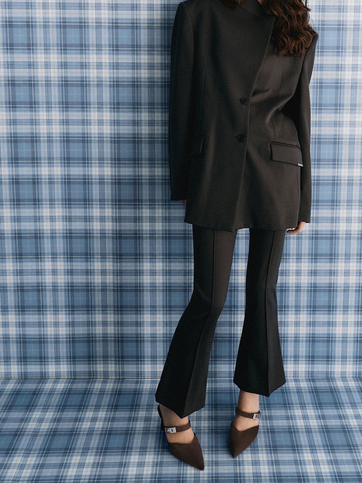 CHARLES & KEITH Featured / Lando Faux Suede Heeled Mules - Dark Brown Textured