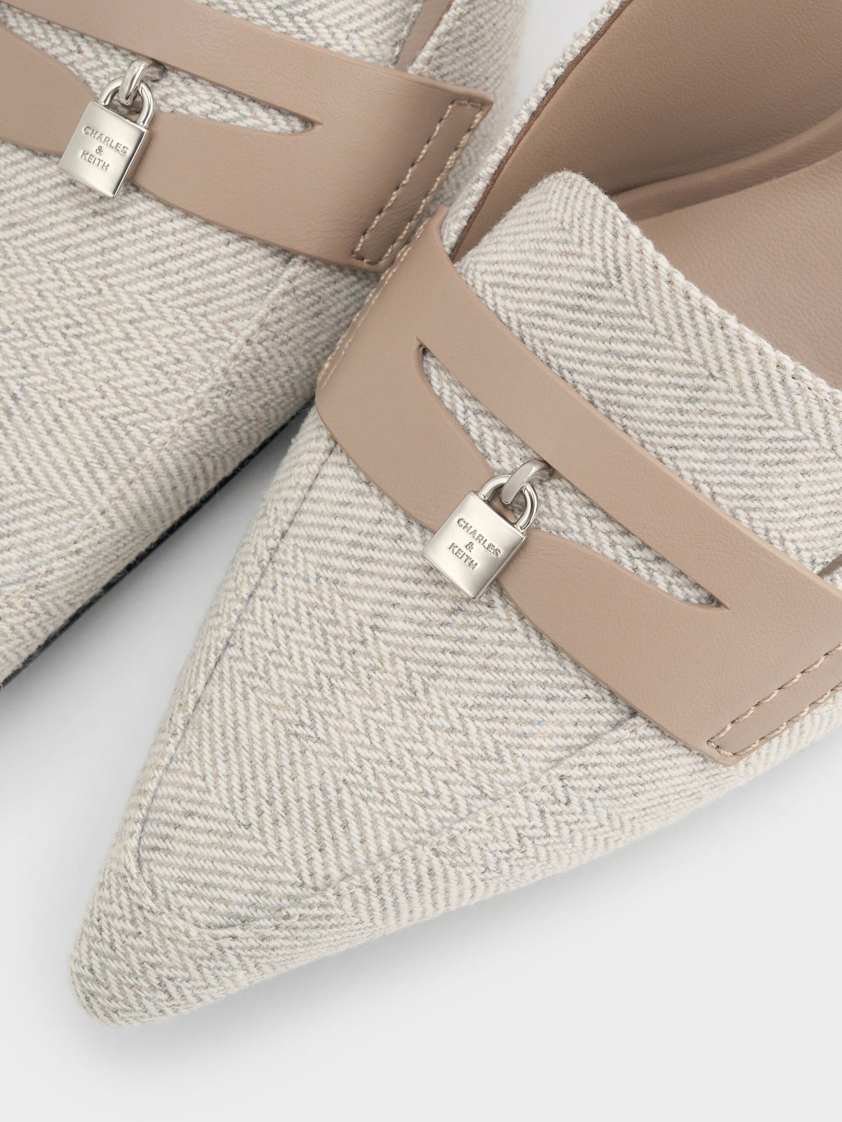 CHARLES & KEITH Recommended / Griselda Two-Tone Slingback Pumps - Light Grey