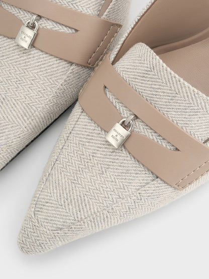 CHARLES & KEITH Recommended / Griselda Two-Tone Slingback Pumps - Light Grey