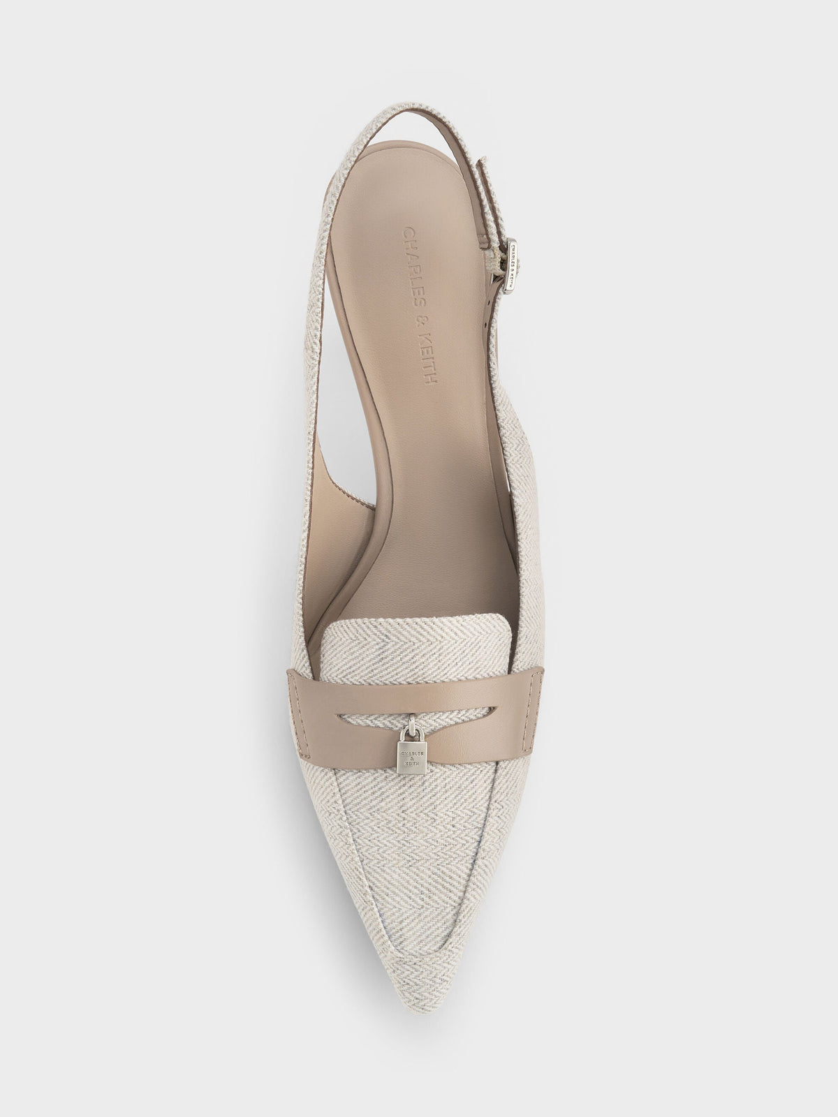 CHARLES & KEITH Recommended / Griselda Two-Tone Slingback Pumps - Light Grey
