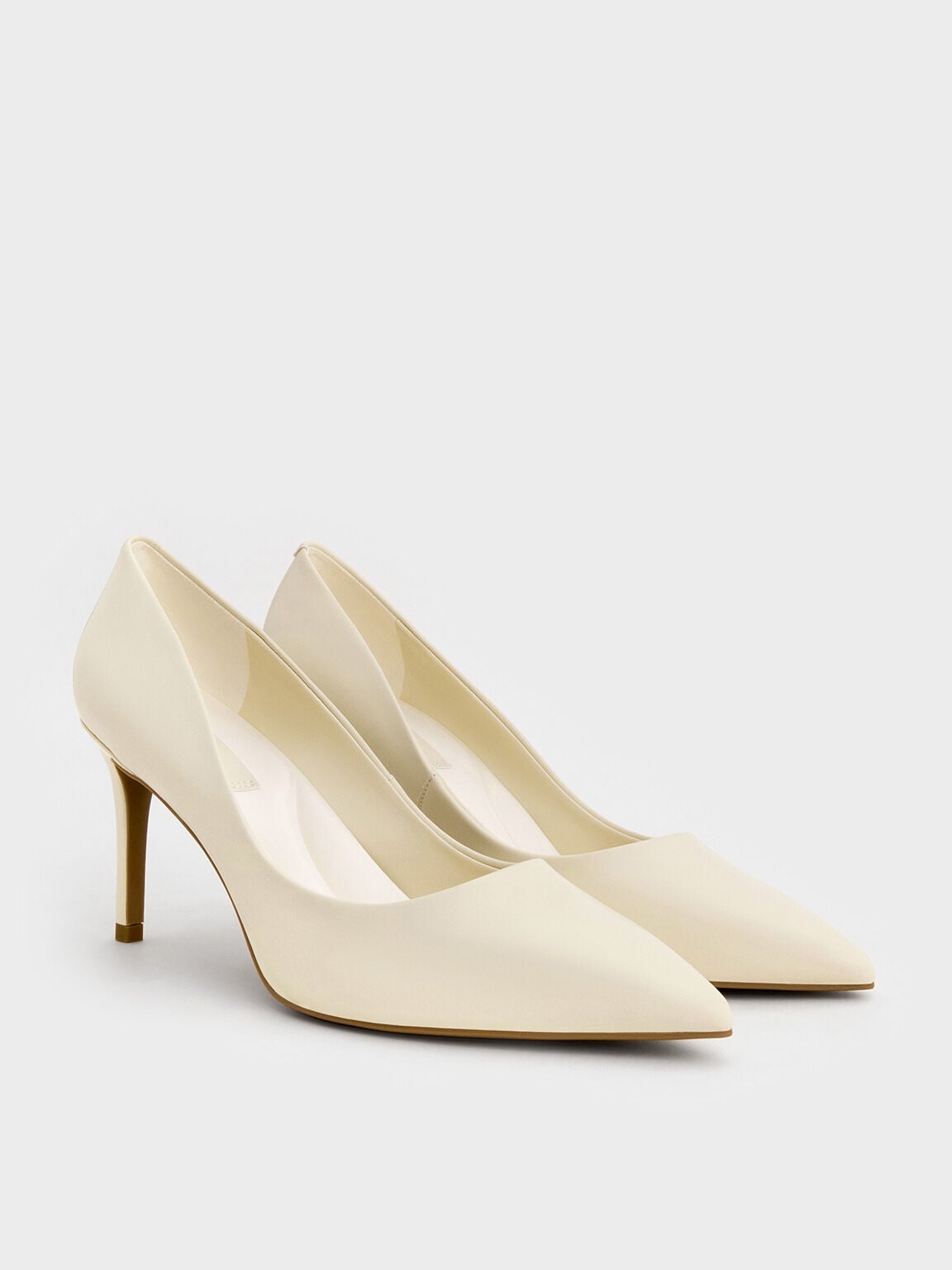 CHARLES & KEITH Trending / Emmy Pointed Stiletto Pumps - Chalk