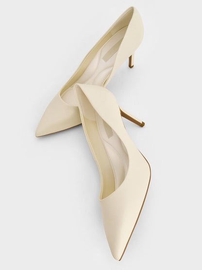 CHARLES & KEITH Trending / Emmy Pointed Stiletto Pumps - Chalk