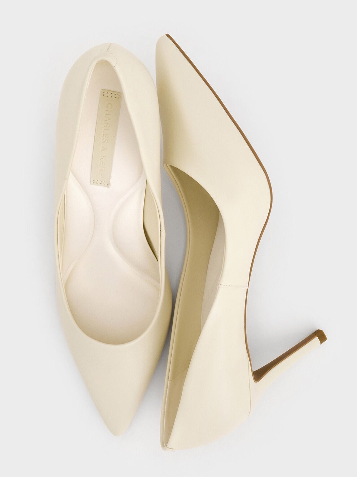 CHARLES & KEITH Trending / Emmy Pointed Stiletto Pumps - Chalk
