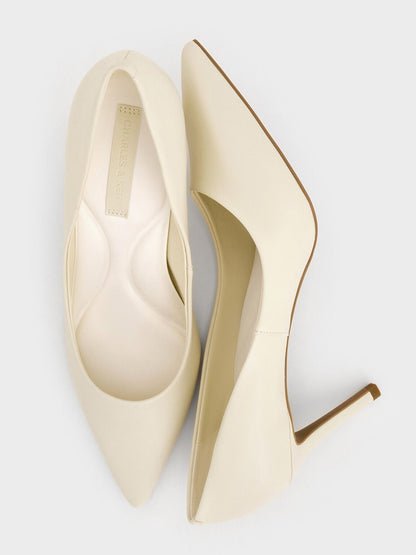 CHARLES & KEITH Trending / Emmy Pointed Stiletto Pumps - Chalk