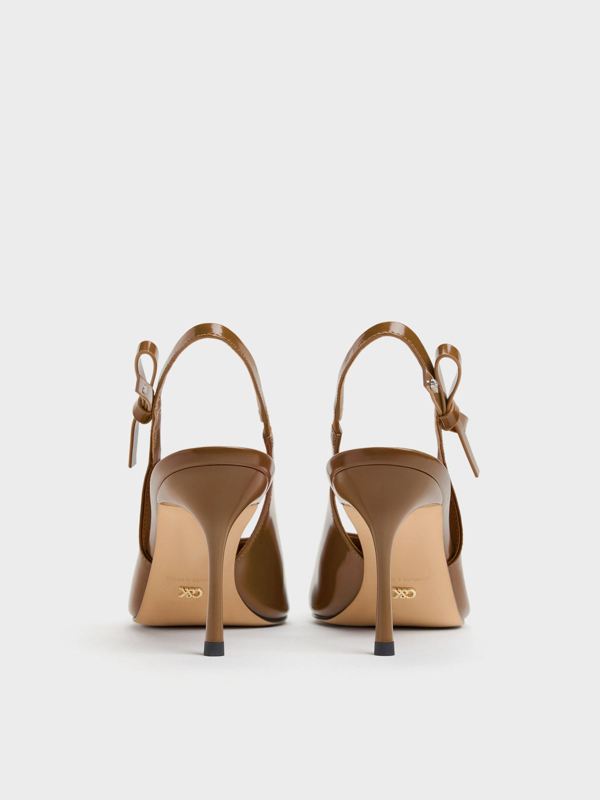 CHARLES & KEITH New / Anastasia Leather Slingback Pumps - Brown