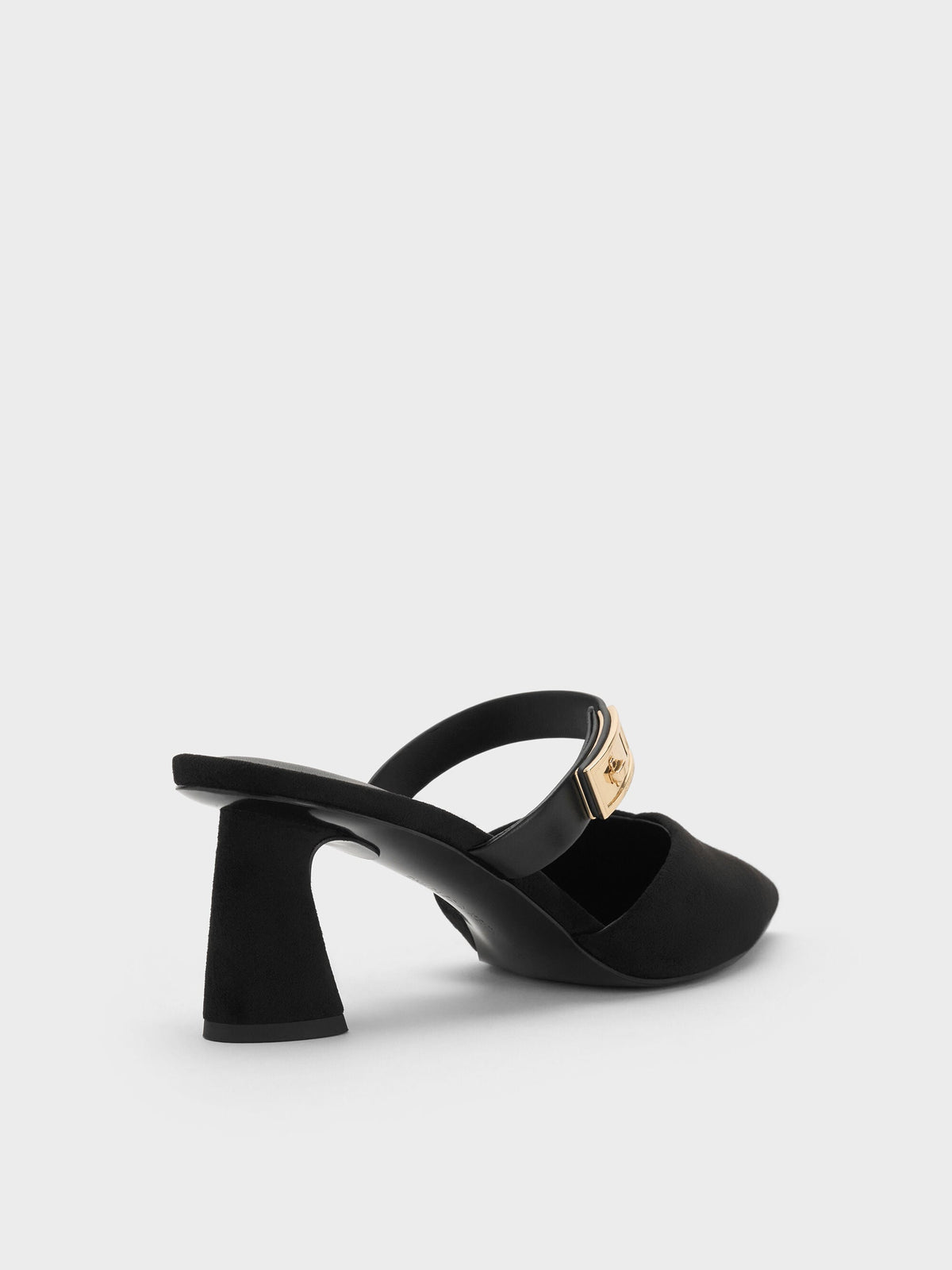 CHARLES & KEITH Discount / Lando Faux Suede Heeled Mules - Black2