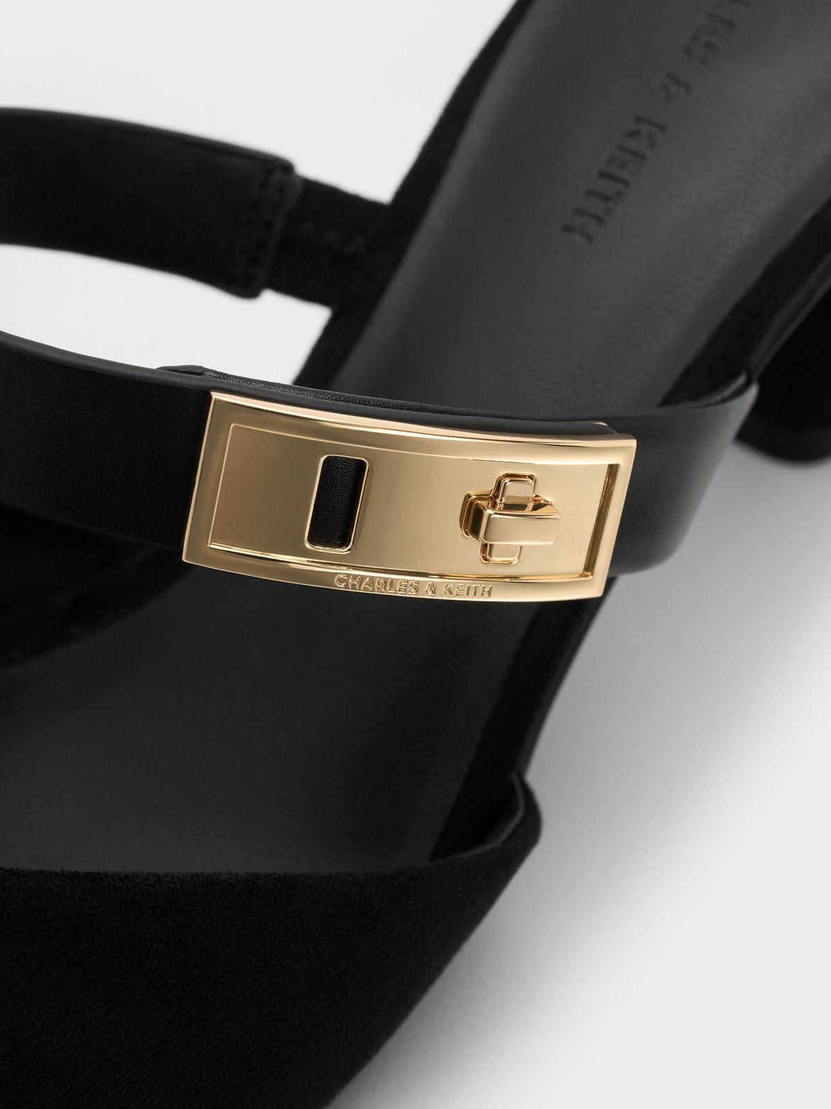 CHARLES & KEITH Discount / Lando Faux Suede Heeled Mules - Black2