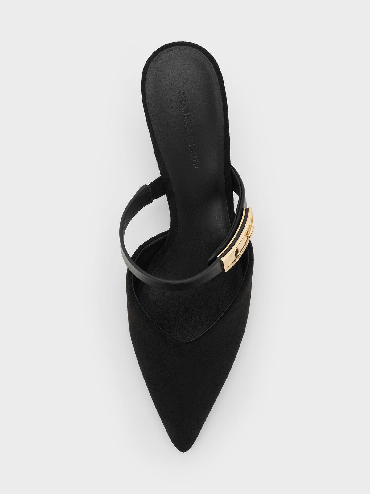 CHARLES & KEITH Discount / Lando Faux Suede Heeled Mules - Black2
