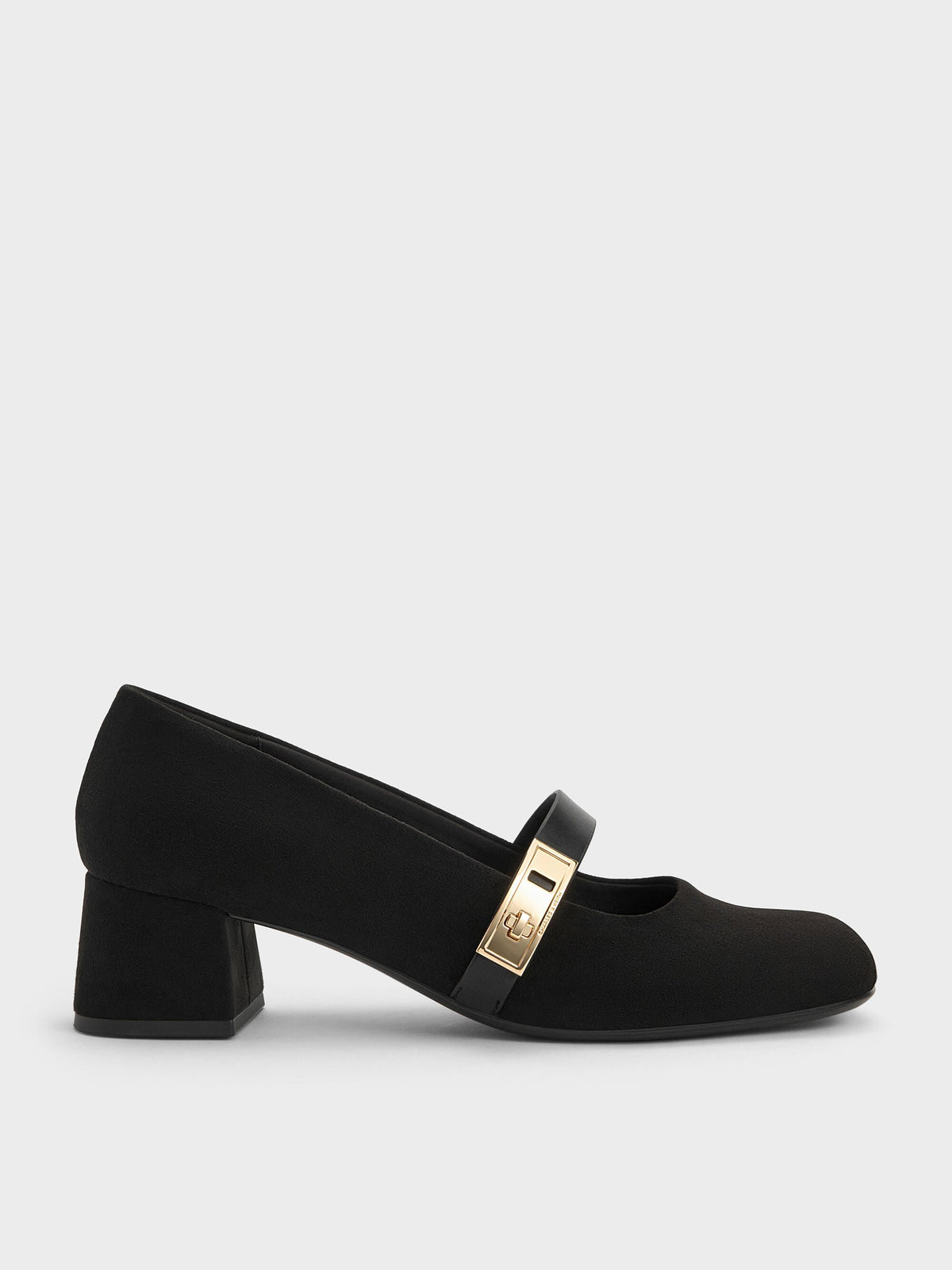 CHARLES & KEITH Featured / Lando Faux Suede Mary Jane Pumps - Black2