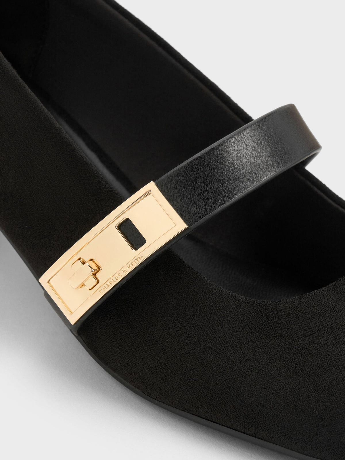 CHARLES & KEITH Featured / Lando Faux Suede Mary Jane Pumps - Black2