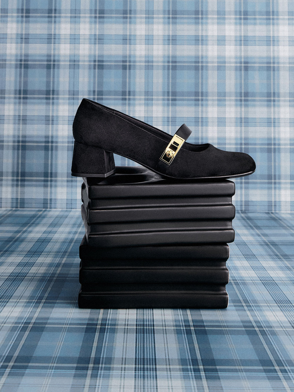 CHARLES & KEITH Featured / Lando Faux Suede Mary Jane Pumps - Black2