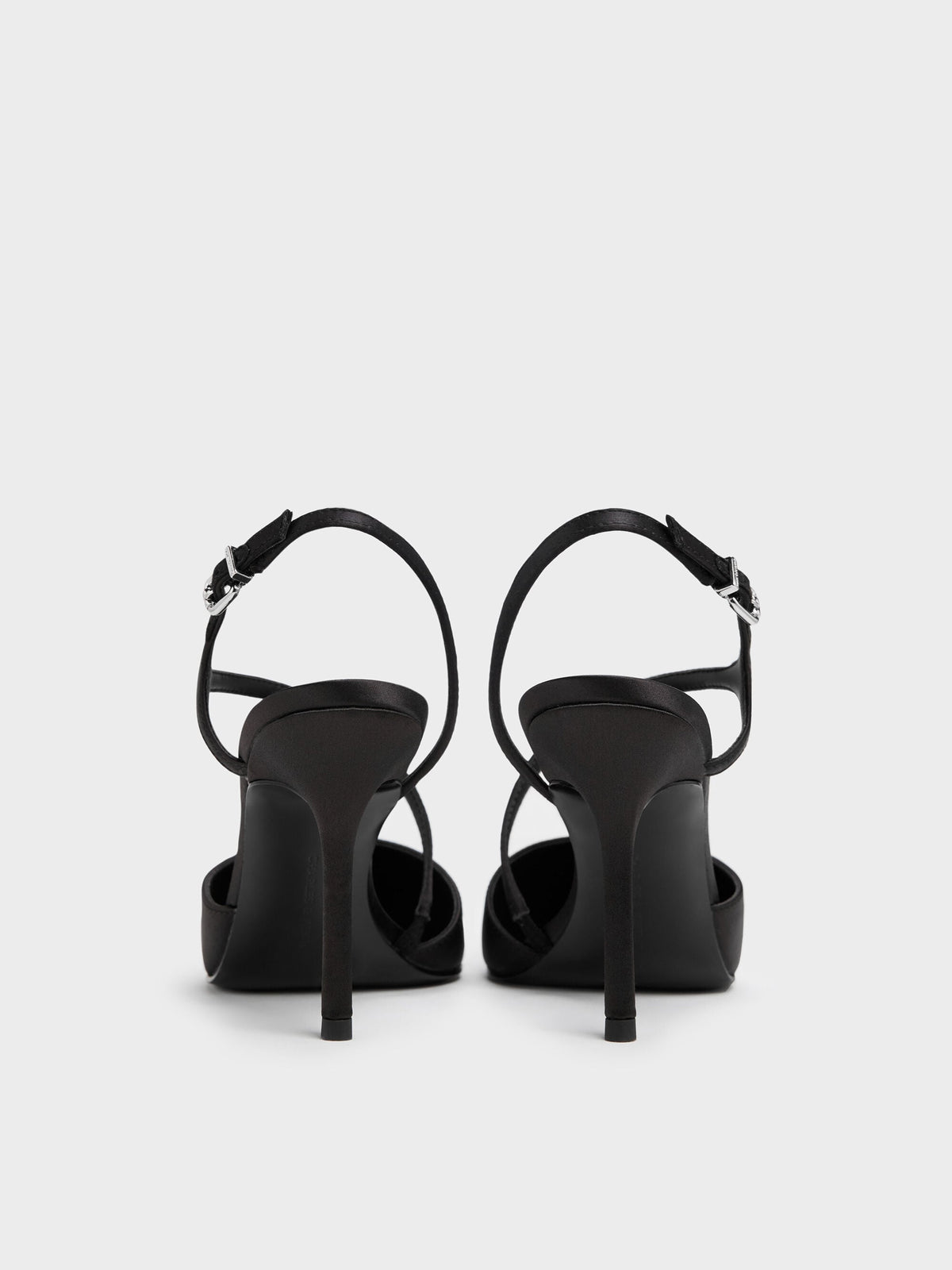 CHARLES & KEITH Great Value / Cordelia Pointed Slingback Pumps - Black Textured