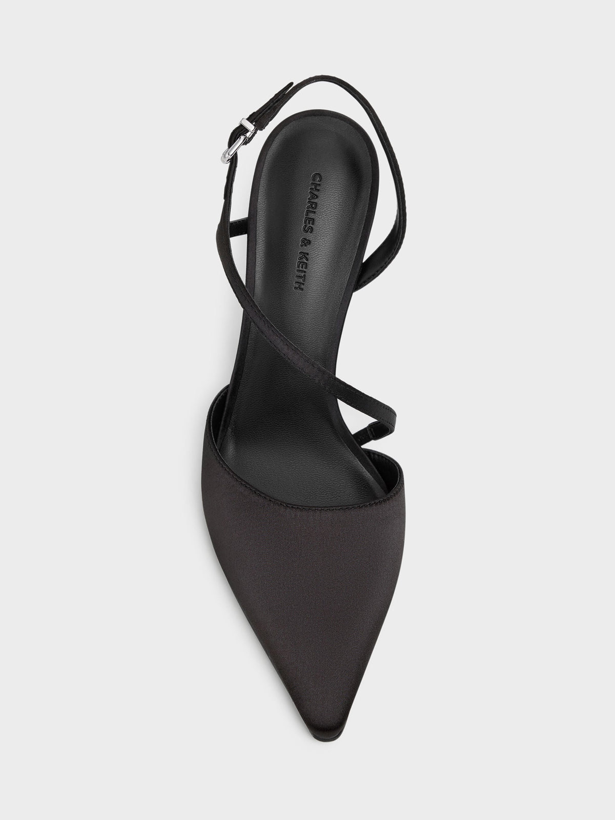CHARLES & KEITH Great Value / Cordelia Pointed Slingback Pumps - Black Textured