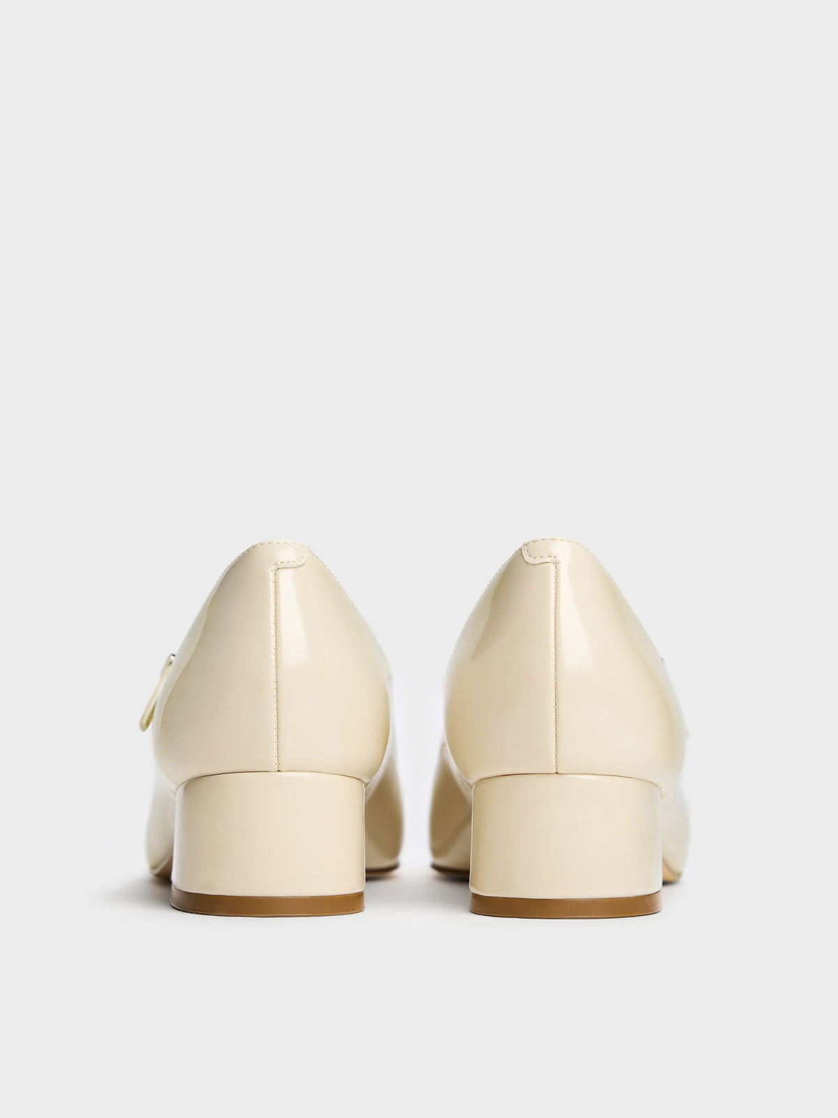 CHARLES & KEITH New / Kelis Rose-Bow Mary Jane Pumps - Beige