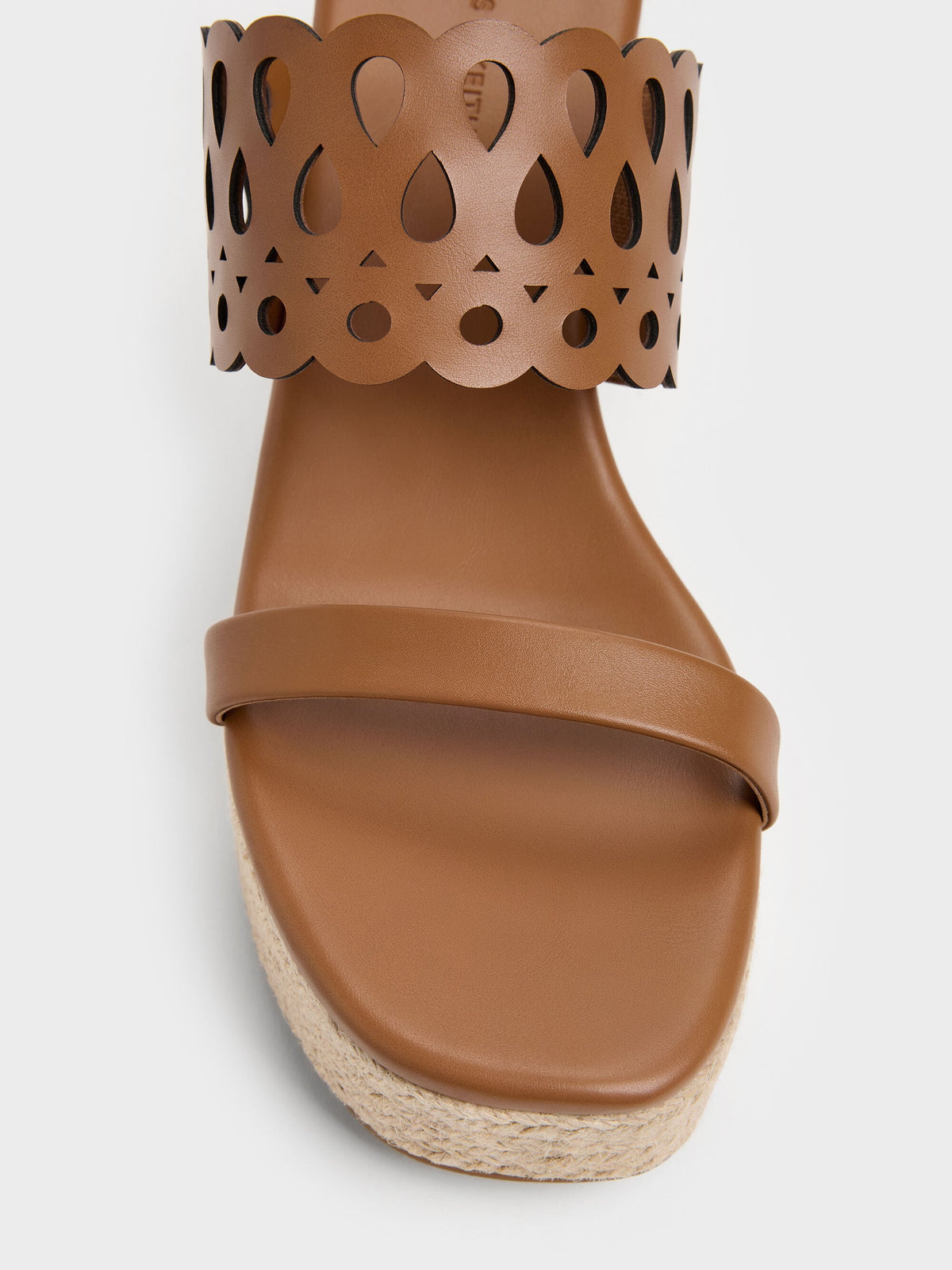 CHARLES & KEITH Sale / Cut-Out Espadrille Wedges - Cognac