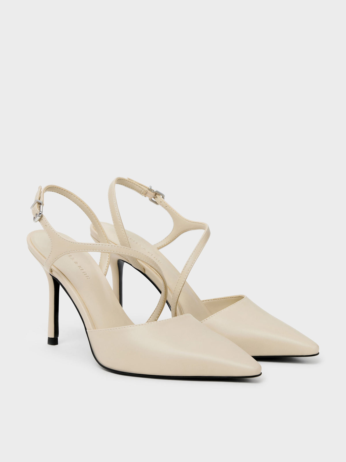 CHARLES & KEITH Smart Buy / Cordelia Pointed Slingback Pumps - Chalk