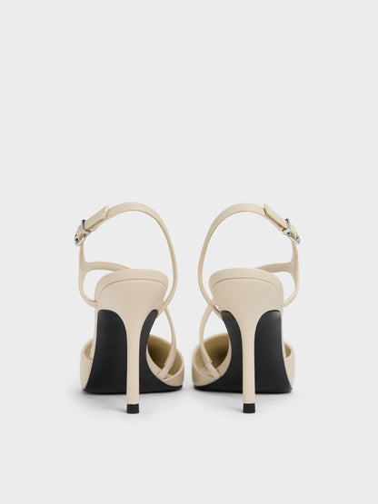 CHARLES & KEITH Smart Buy / Cordelia Pointed Slingback Pumps - Chalk
