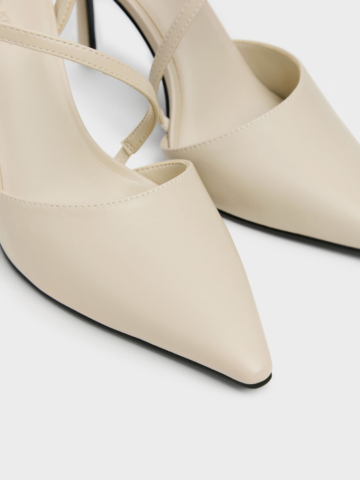 CHARLES & KEITH Smart Buy / Cordelia Pointed Slingback Pumps - Chalk