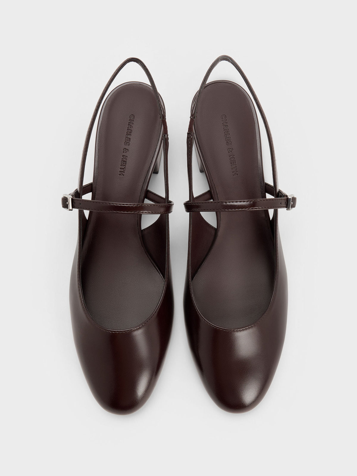 CHARLES & KEITH Customer Favorite / Slingback Mary Jane Pumps - Burgundy