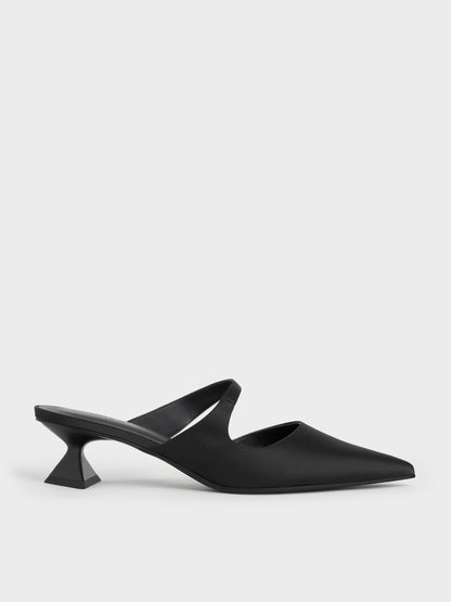 CHARLES & KEITH Popular / Vada Asymmetric Sculptural Heel Pumps - Black
