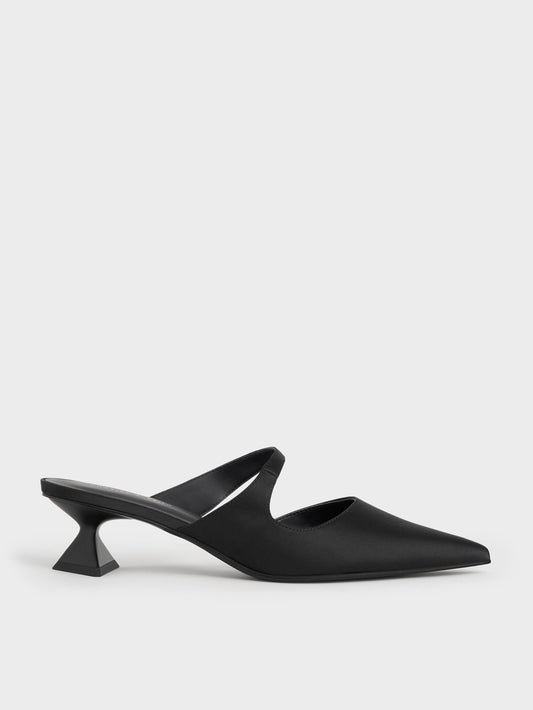 CHARLES & KEITH Popular / Vada Asymmetric Sculptural Heel Pumps - Black
