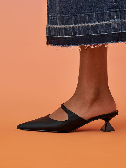 CHARLES & KEITH Popular / Vada Asymmetric Sculptural Heel Pumps - Black