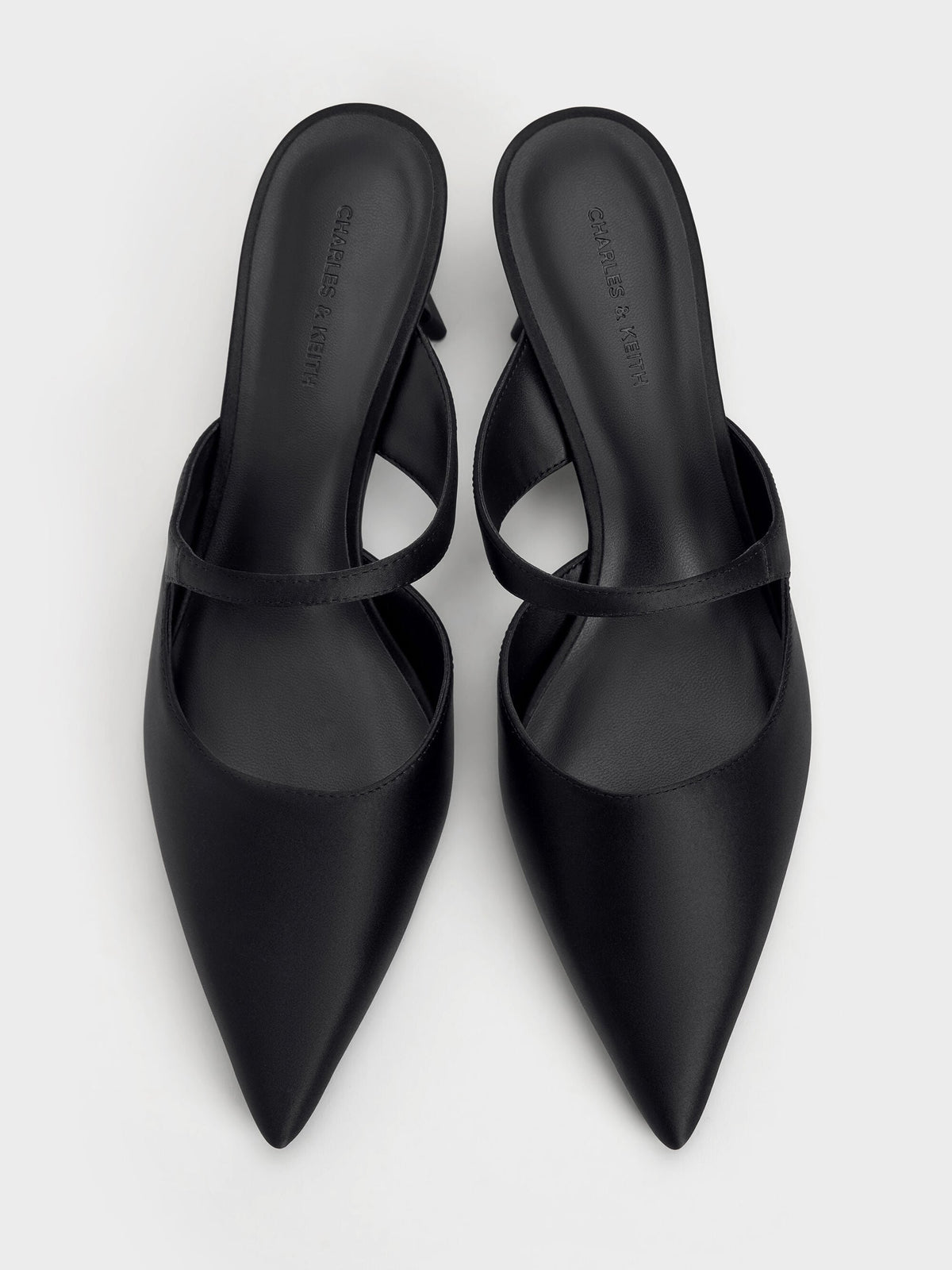 CHARLES & KEITH Popular / Vada Asymmetric Sculptural Heel Pumps - Black