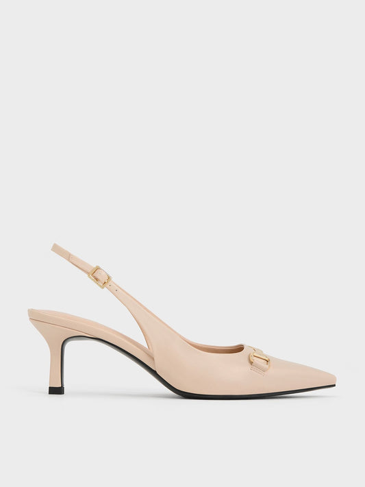 CHARLES & KEITH Top Pick / Leslie Slingback Pumps - Nude