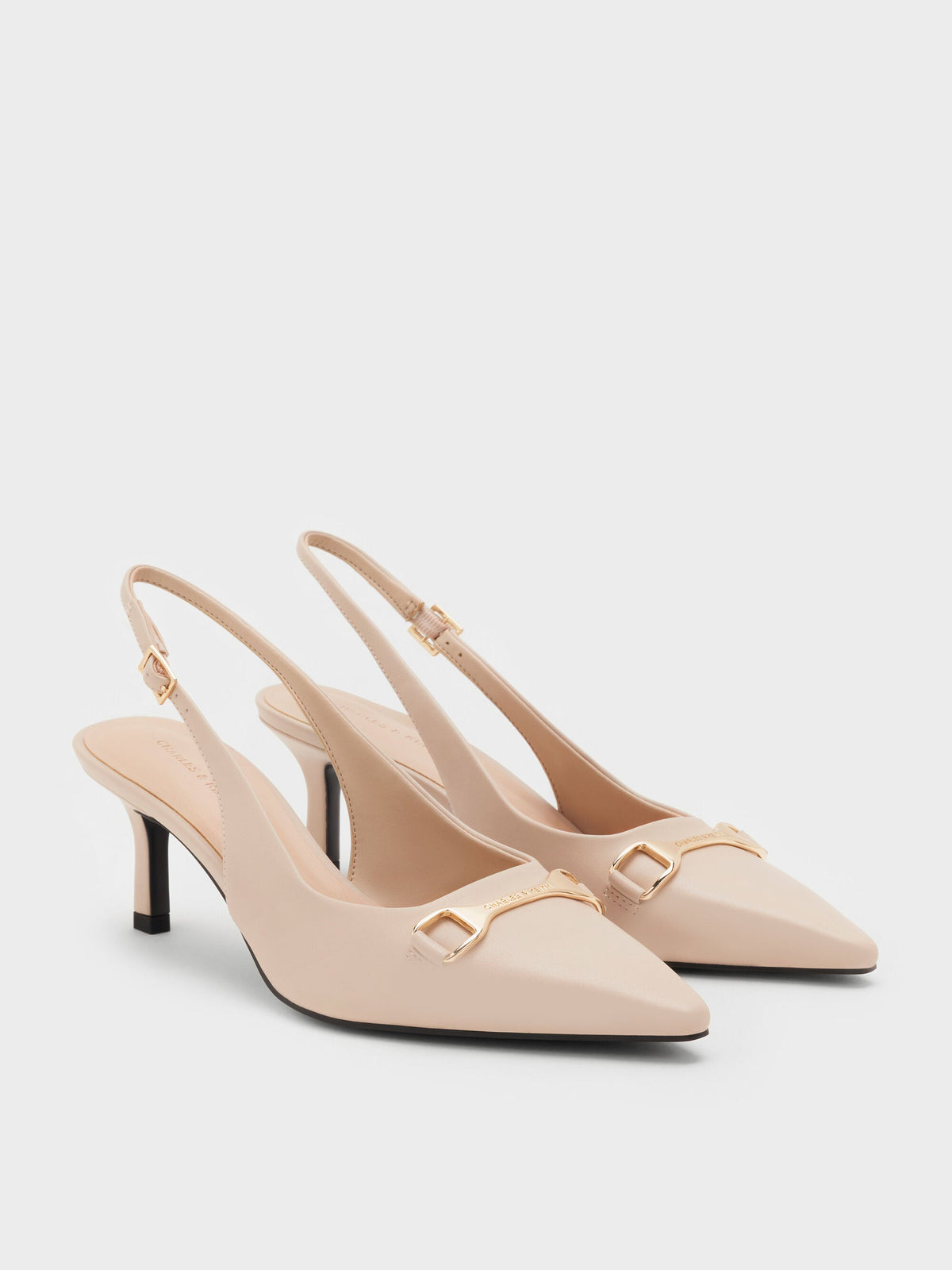 CHARLES & KEITH Top Pick / Leslie Slingback Pumps - Nude