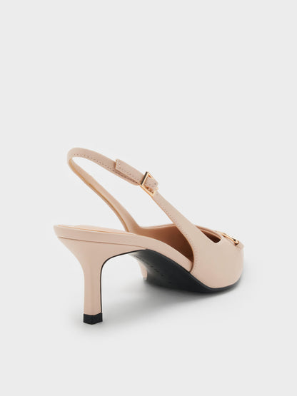 CHARLES & KEITH Top Pick / Leslie Slingback Pumps - Nude