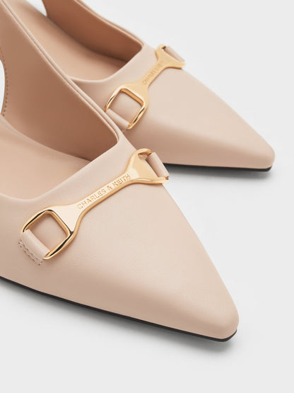 CHARLES & KEITH Top Pick / Leslie Slingback Pumps - Nude