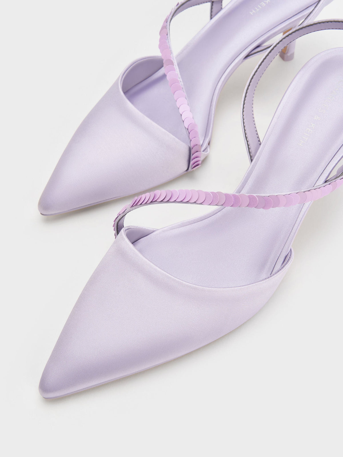 CHARLES & KEITH Exclusive / Briella Sequinned Slingback Pumps - Lilac