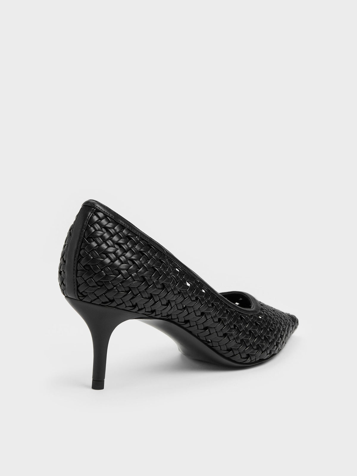 CHARLES & KEITH Signature / Woven Pointed Stiletto Pumps - Black