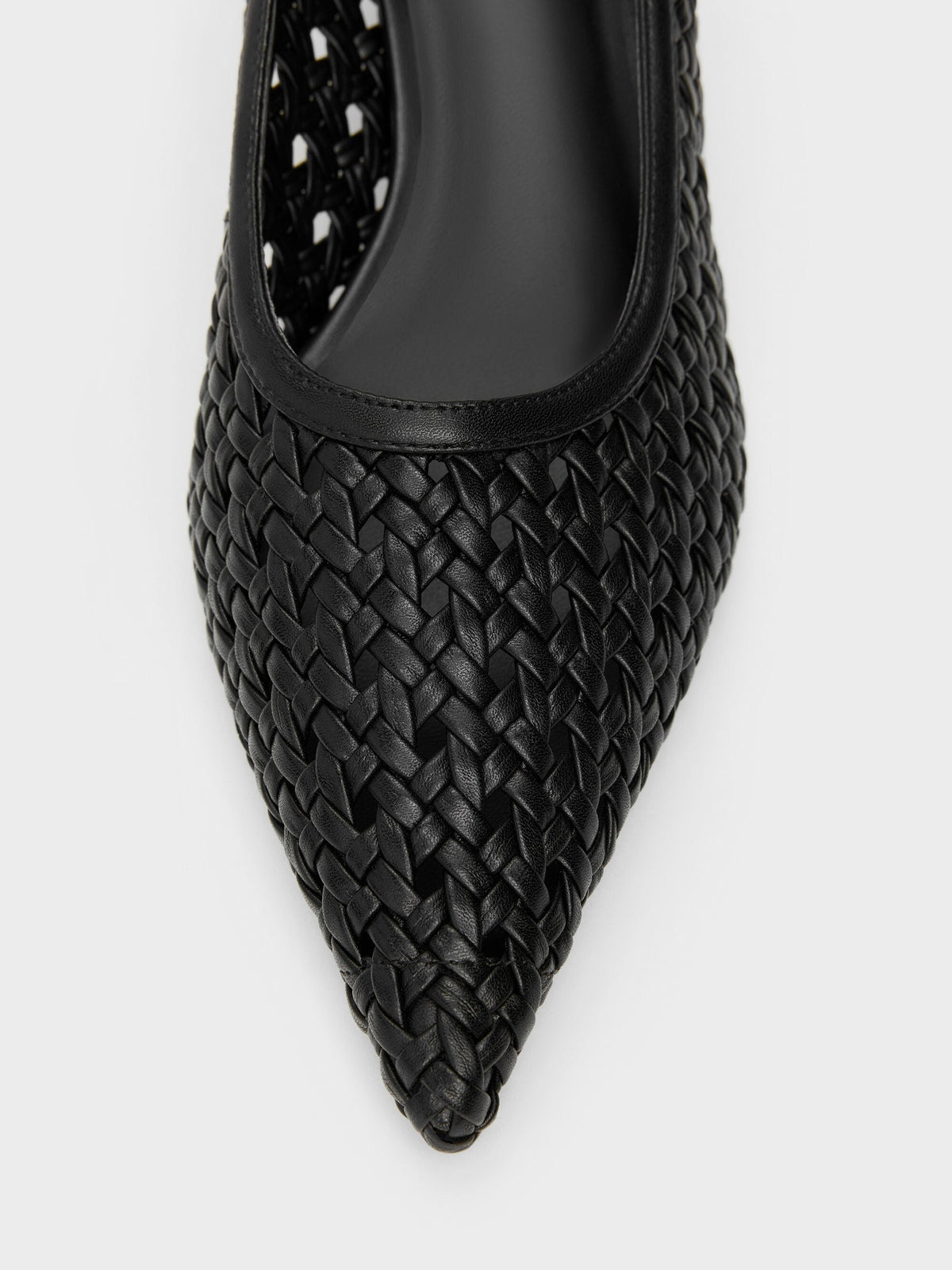 CHARLES & KEITH Signature / Woven Pointed Stiletto Pumps - Black