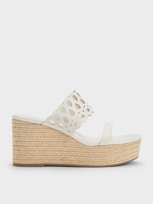 CHARLES & KEITH Deals / Cut-Out Espadrille Wedges - White