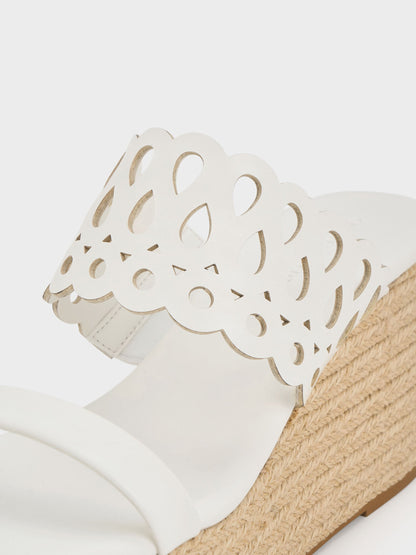 CHARLES & KEITH Deals / Cut-Out Espadrille Wedges - White