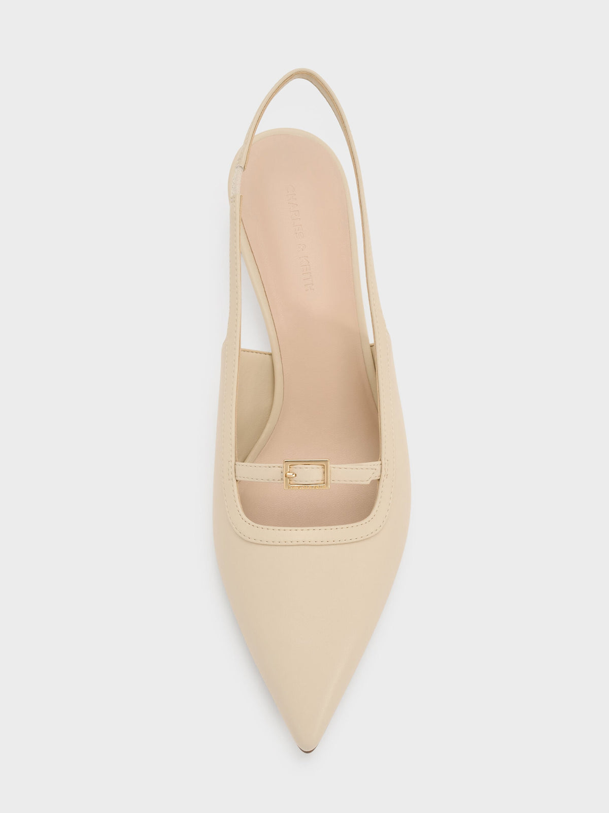 CHARLES & KEITH Trending / Buckle-Strap Slingback Pumps - Beige