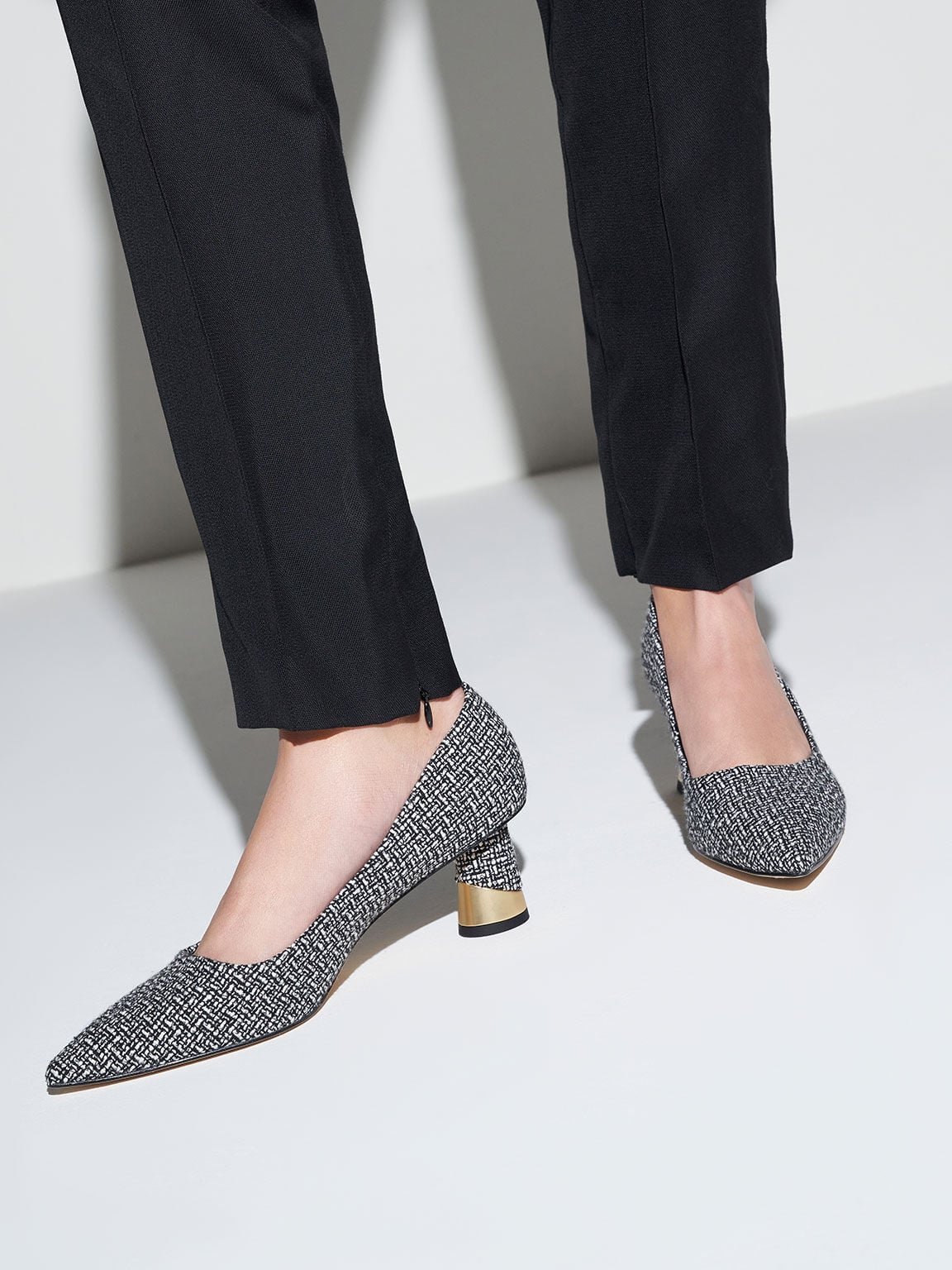 CHARLES & KEITH Quality / Cammie Tweed Metallic-Heel Pumps - Multi