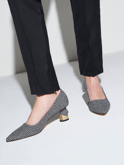 CHARLES & KEITH Quality / Cammie Tweed Metallic-Heel Pumps - Multi