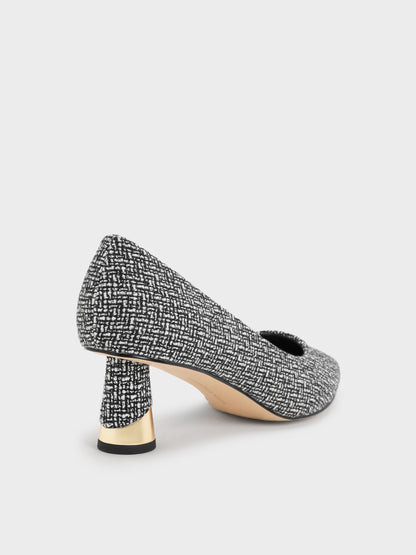 CHARLES & KEITH Quality / Cammie Tweed Metallic-Heel Pumps - Multi