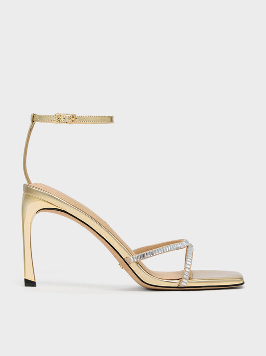 CHARLES & KEITH Latest / Jaylene Gem Stiletto Sandals - Gold